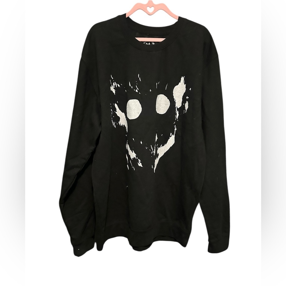 Teepublic Black Graphic Sweatshirt with White Skull Design - Picture 3 of 4